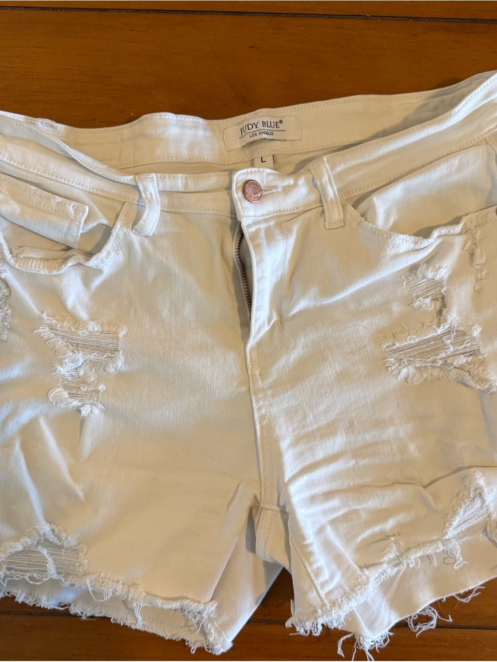 Judy Blue White High-Rise Denim Shorts